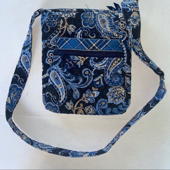 Vera Bradley || Windsor Navy Patterned Hipster/Crossbody Shoulder Bag - Picture 1 of 13